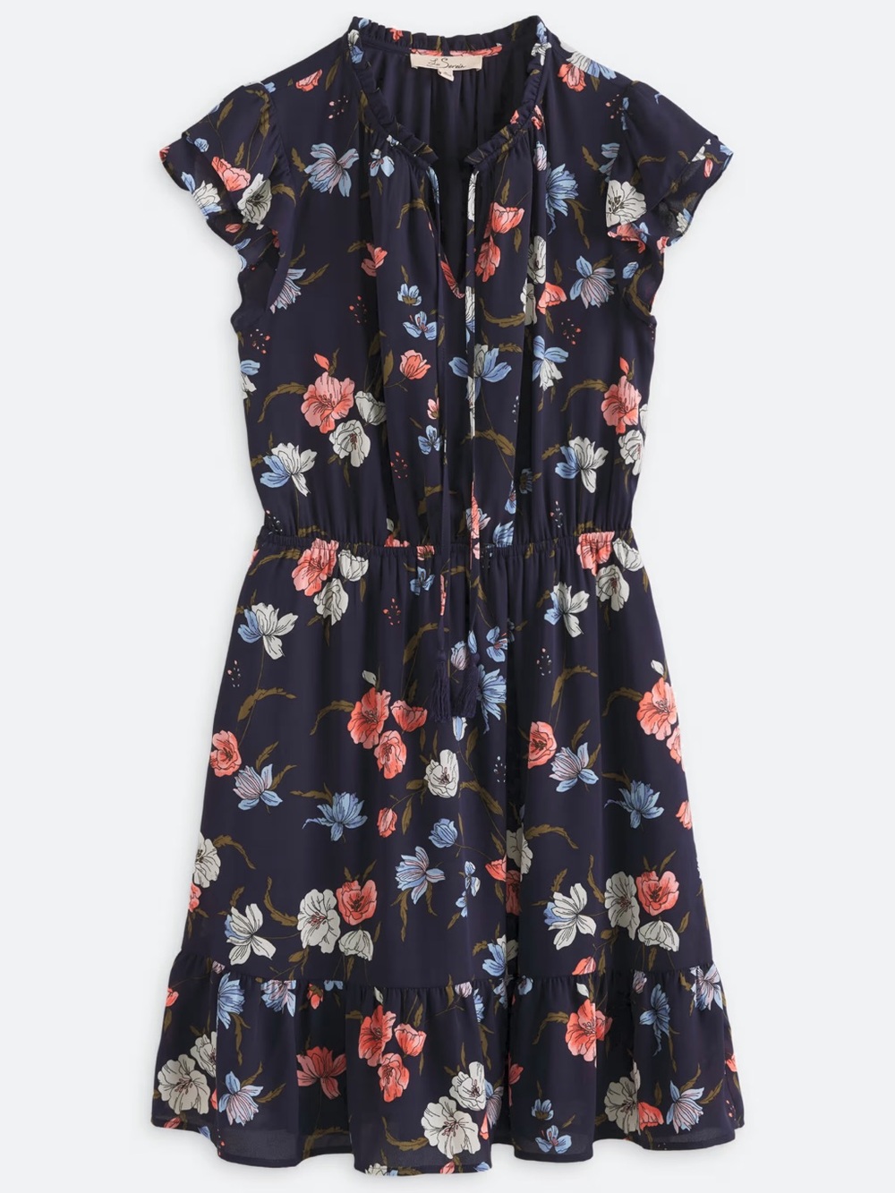 Les Serein Clio Flutter Sleeve Aline Dress Size L
